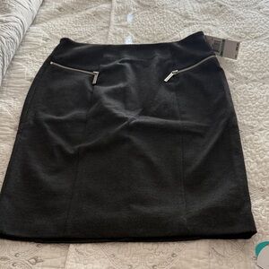 Michael Kors Black Short Pencil Skirt with Silver Accents